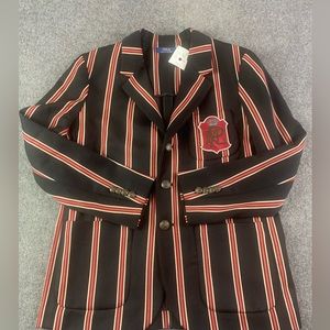 Polo Ralph Lauren Womens Wool Blend Embroidered Crest Blazer Jacket Size 8